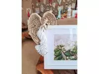 Angel Andrea + Frame - white right -  19 x 11 cm decorative figurine 