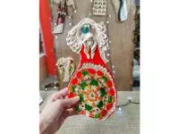Angel of Abundance - - red - green -  31 x 16 cm decorative figurine 