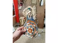 Angel of Abundance - blue orange -  31 x 16 cm decorative figurine 