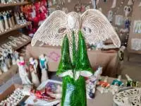 Angel Clara - green -  40 x 28 cm decorative figurine 
