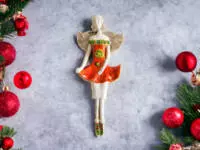 Angel Theresa  - orange -  30 x 14 cm decorative figurine 
