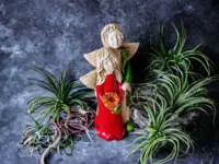 Angel Allen & Alice - red green -  25 x 14 cm decorative figurine 