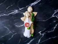 Angel Allen & Alice - white green -  25 x 14 cm decorative figurine 