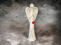 Angel with heart - beige -  35 x 15 cm decorative figurine 