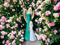 Angel Hannah & Evelyn - turque light -  32 x 15 cm decorative figurine 