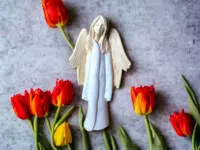 Angel Julia - white -  27 x 14 cm decorative figurine 
