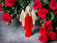 Angel Julia - - red -  27 x 14 cm decorative figurine 