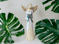 Angel Lily - white turquoise -  35 x 15 cm decorative figurine 