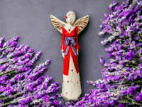 Angel Lily - red -  35 x 15 cm decorative figurine 