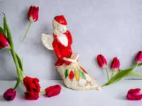 Angel Loretta - red -  15 cm decorative figurine 