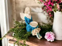 Angel Marion - blue -  15 cm decorative figurine 