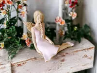 Angel Matilda Pastel - pink -  15 cm decorative figurine 