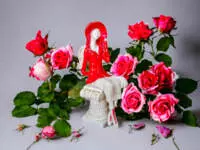 Angel Megan - red -  20 x 9 cm decorative figurine 