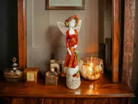 Angel Olivia - orange -  32 x 15 cm decorative figurine 