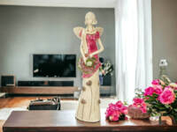 Angel Sunday Rose - pink -  32 x 15 cm decorative figurine 