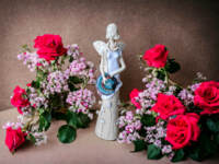 Angel Sunday Rose - white -  32 x 15 cm decorative figurine 