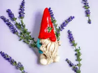 Gnom Lucky - red turqoise -  10 x 5 cm decorative figurine 