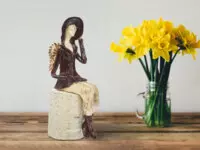 Angel Megan Shiny - brown -  20 x 9 cm decorative figurine 