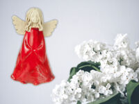 Angel Monica - red -  18 x 10 cm decorative figurine 