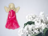 Angel  Monica - pink -  18 x 10 cm decorative figurine 