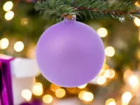 Set of lanvender -  80 mm glass christmas balls  6 pcs