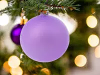 Set of lanvender -  80 mm glass christmas balls  6 pcs