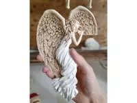 Angel Andrea - white left -  19 x 11 cm decorative figurine 