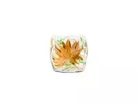Candle Holder Lilies S + Candle -  8 x 7 cm