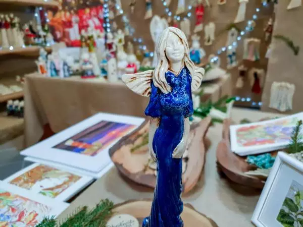 Angel Margaret Dark - blue -  32 cm decorative figurine 