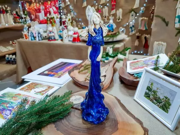 Angel Margaret Dark - blue -  32 cm decorative figurine 