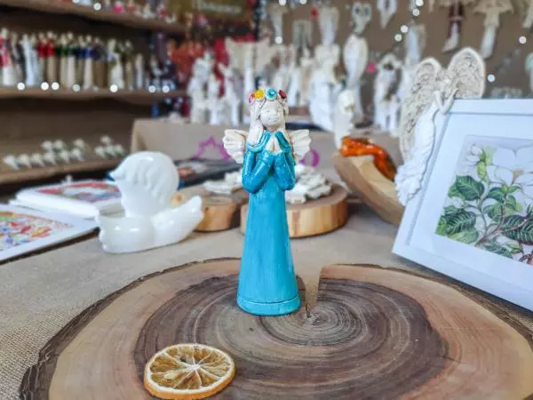 Angel Eva - turqoise -  15 cm decorative figurine 