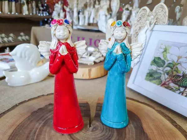 Angel Eva - red -  15 cm decorative figurine 