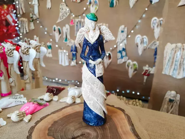 Angel Charlotte - dark blue -  32 x 15 cm decorative figurine 