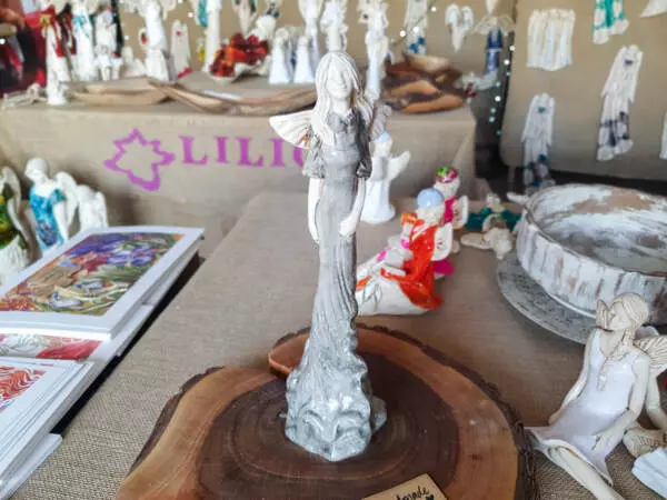 Angel Margaret - gray -  32 cm decorative figurine 