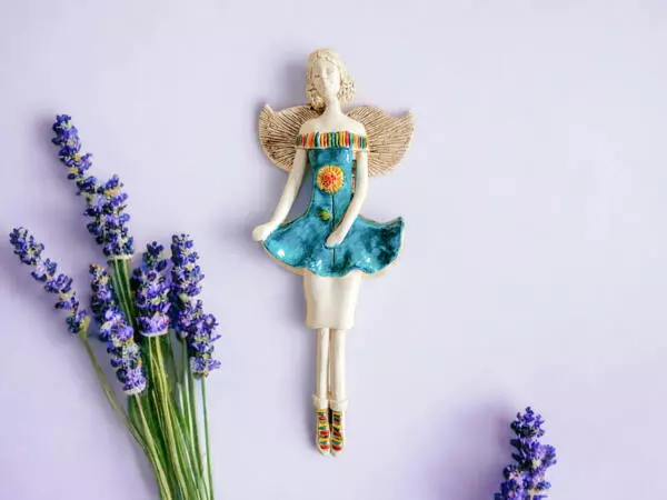 Angel Theresa  - turquoise -  30 x 14 cm decorative figurine 