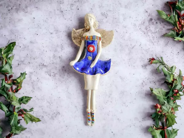 Angel Theresa  - blue -  30 x 14 cm decorative figurine 