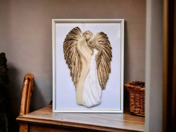 Angels in Love Hanging - white -  35 x 21 cm decorative figurine 