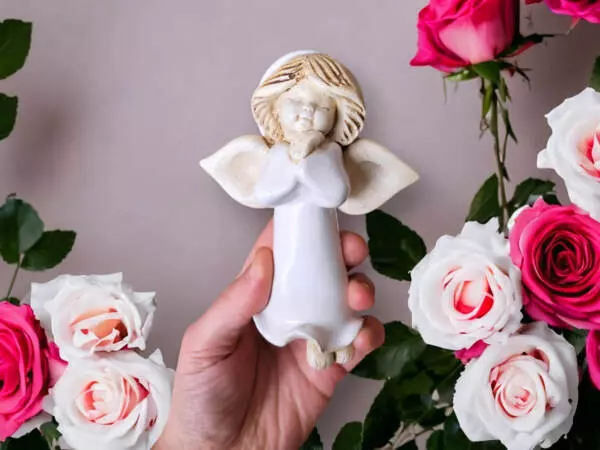 Angel Adam - white -  13 cm decorative figurine 