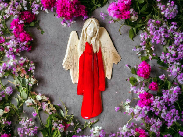 Angel Julia - - red -  27 x 14 cm decorative figurine 