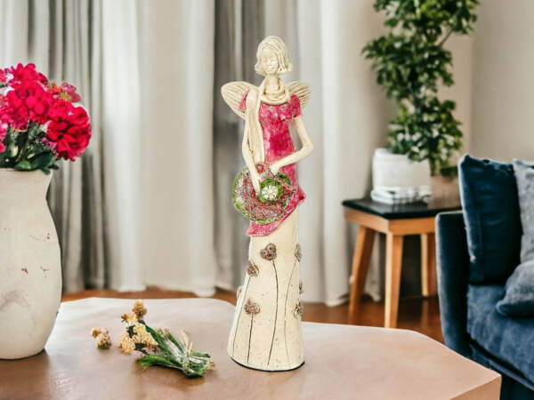 Angel Sunday Rose - pink -  32 x 15 cm decorative figurine 