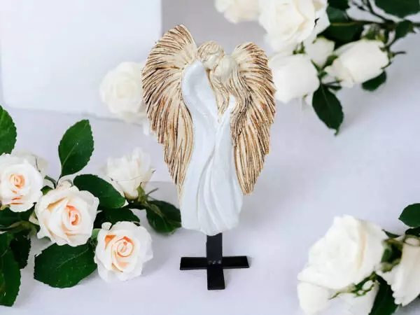 Angels in Love Hanging - all white -  35 x 21 cm decorative figurine 