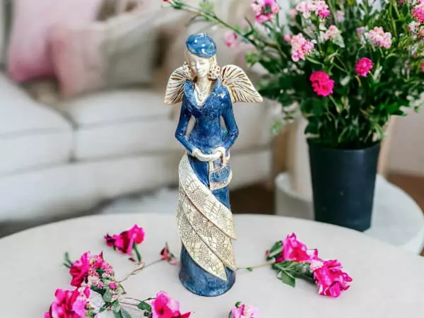 Angel Charlotte - gray -  32 x 15 cm decorative figurine 