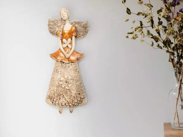Angel Abigail - orange -  30 x 14 cm decorative figurine 