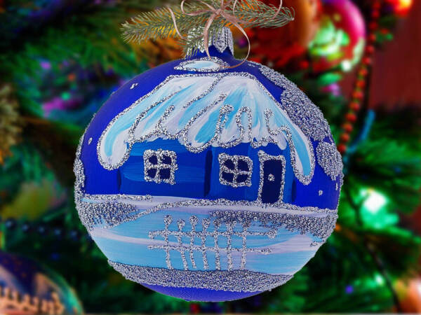  -  80 mm 6 pcs glass christmas balls 