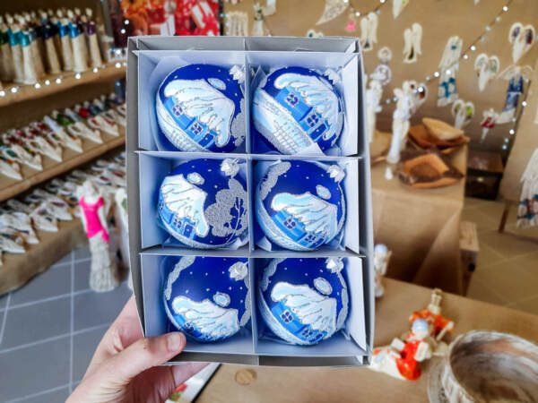  -  80 mm 6 pcs glass christmas balls 