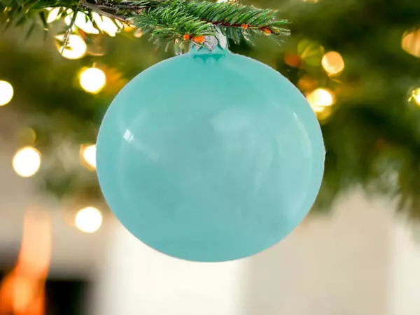 Set of mint gloss -  80 mm glass christmas balls  6 pcs