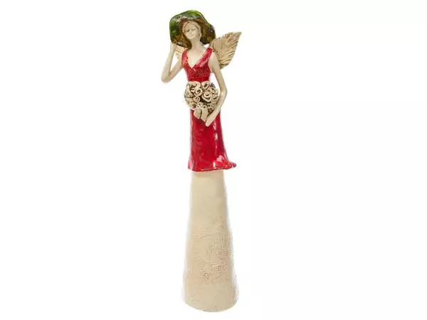 Angel Chloe - red -  50 x 15 cm decorative figurine 