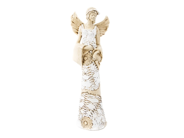 Angel Frances - white all -  30 x 14 cm decorative figurine 