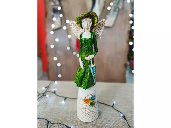Angel Olivia - green -  32 x 15 cm decorative figurine 