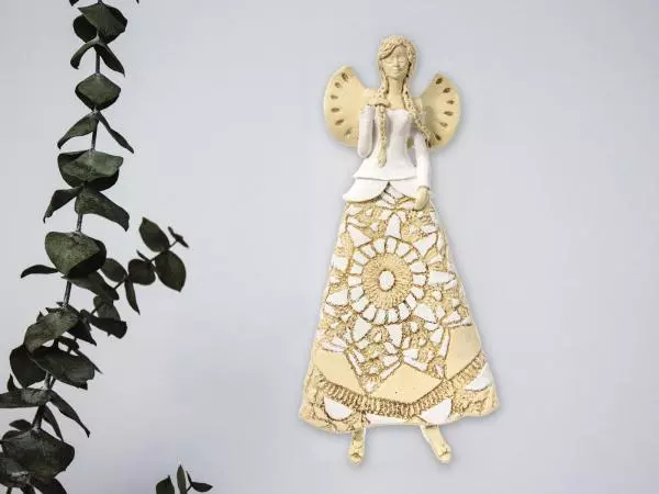 Angel Heather - white -  35 x 15 cm decorative figurine 
